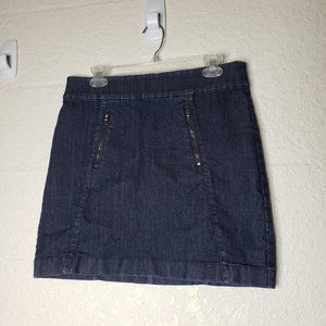 Ann Taylor Zip Front Pocket Jean Skirt Size 6